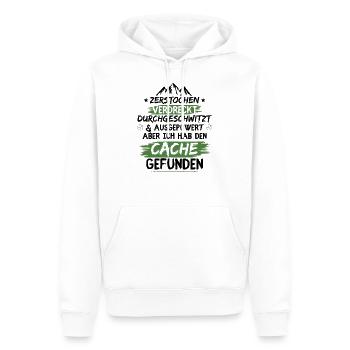 Zerstochen verdreckt durchgeschwitzt - Männer Premium Bio Hoodie - Weiß - Vorne - Nico (187cm)