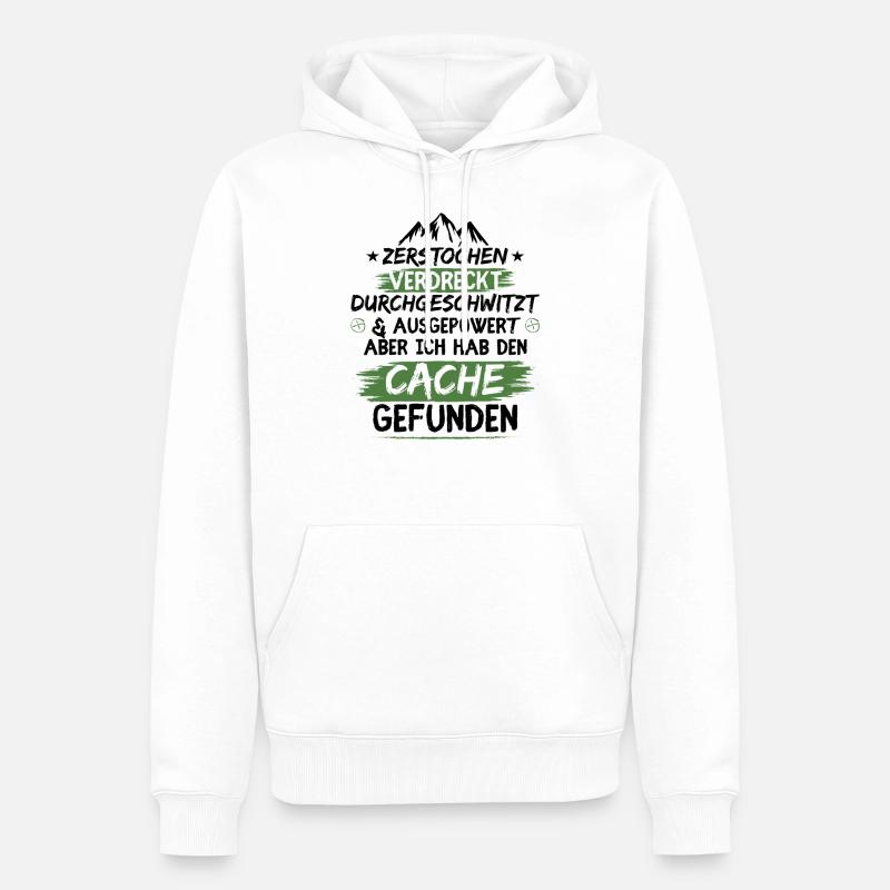 Zerstochen verdreckt durchgeschwitzt - Männer Premium Bio Hoodie - Weiß