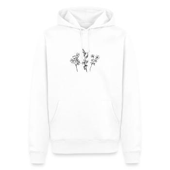 Fleurs - abstrait minimaliste - Sweat à capuche Premium bio Homme - blanc - Devant - Nico (187cm)