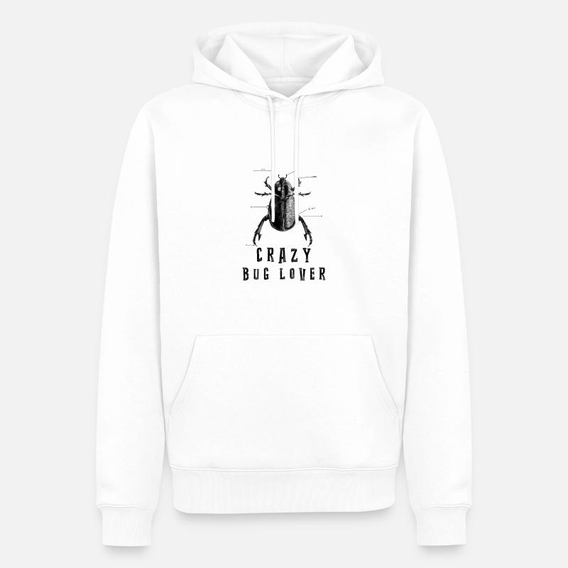 Crazy Bug Lover - Sweat à capuche Premium bio Homme - blanc