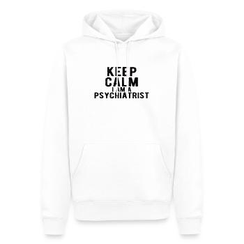 Psychiatre: Restez calme je suis psychiatre - Sweat à capuche Premium bio Homme - blanc - Devant - Nico (187cm)