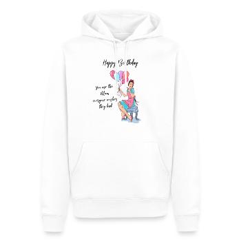 Bon anniversaire maman - Sweat à capuche Premium bio Homme - blanc - Devant - Nico (187cm)
