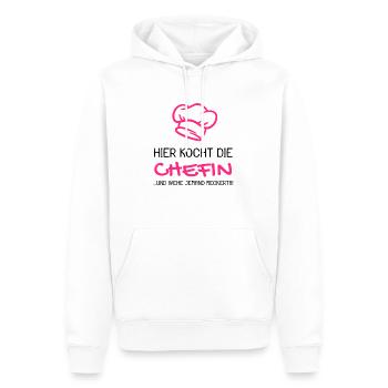 Chefkoch Spruch lustig Kochmütze Geschenk - Männer Premium Bio Hoodie - Weiß - Vorne - Nico (187cm)