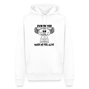 Halloween Bodybuilder Gym Fitness Mind Workout - Men’s Premium Organic Hoodie - white - Front - Nico (187cm)