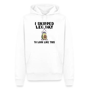 BODYBUILDING I skipped leg day to look like this - Männer Premium Bio Hoodie - Weiß - Vorne - Nico (187cm)