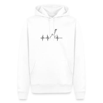 Guitar heartbeat - Men’s Premium Organic Hoodie - white - Front - Nico (187cm)
