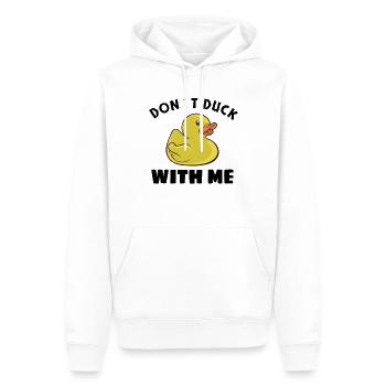 Rubber Duck Gift don’t duck with moi - Sweat à capuche Premium bio Homme - blanc - Devant - Nico (187cm)