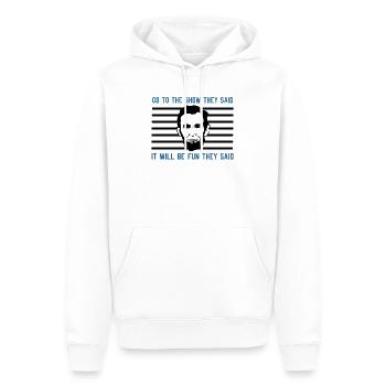 US HISTORY / ABRAHAM LINCOLN: Go To The Show - Männer Premium Bio Hoodie - Weiß - Vorne - Nico (187cm)