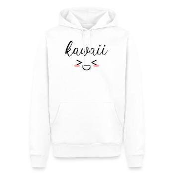 Kawaii - Männer Premium Bio Hoodie - Weiß - Vorne - Nico (187cm)