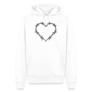 Herz - Stacheldraht Herz - Männer Premium Bio Hoodie - Weiß - Vorne - Nico (187cm)