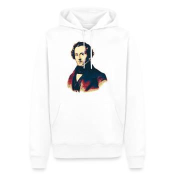 Felix Mendelssohn - Sweat à capuche Premium bio Homme - blanc - Devant - Nico (187cm)