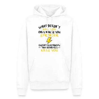 ELECTRICIAN ELECTRICAL ENGINEER: Electricity Kills - Männer Premium Bio Hoodie - Weiß - Vorne - Nico (187cm)