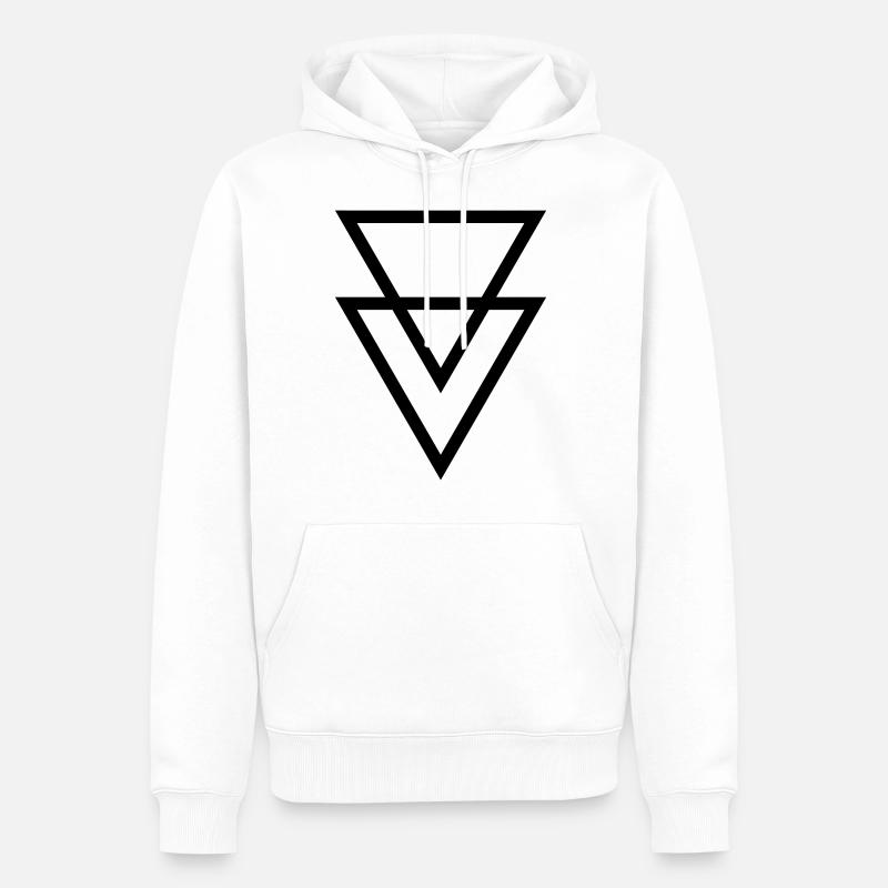 Triangles symboles vecteur - Sweat à capuche Premium bio Homme - blanc