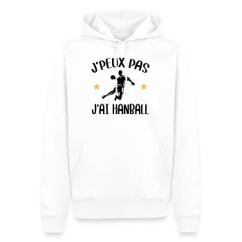 Je peux pas j'ai handball humour sport drôles - Sweat à capuche Premium bio Homme - blanc - Devant - Nico (187cm)
