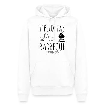 t shirt barbecue j'peux pas j'ai barbecue cadeau. - Sweat à capuche Premium bio Homme - blanc - Devant - Nico (187cm)
