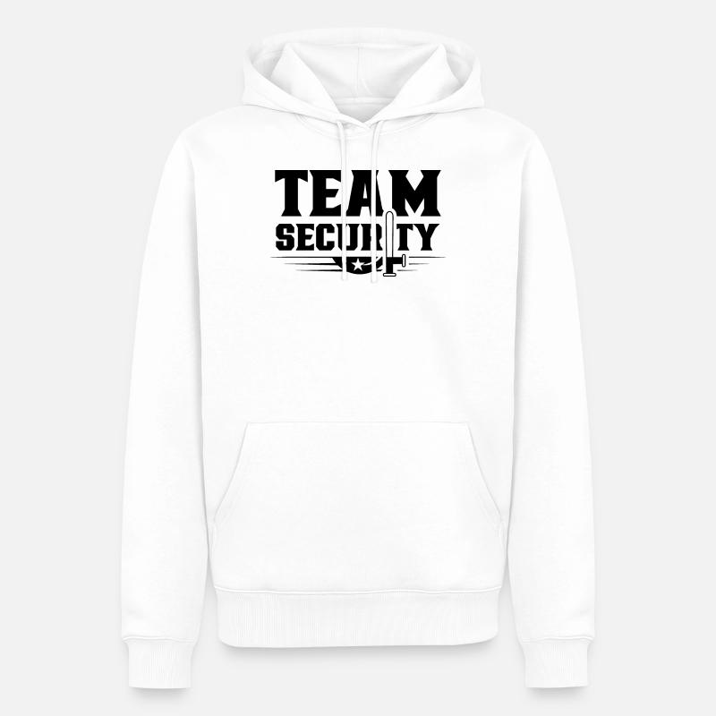 Sécurité de l’équipe Sécurité - Sweat à capuche Premium bio Homme - blanc