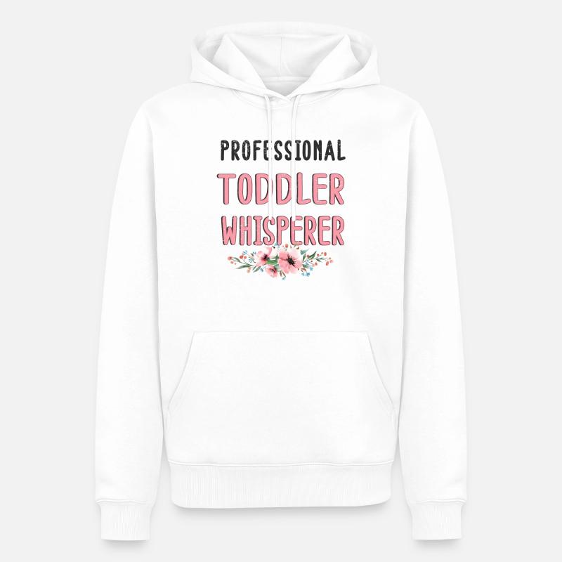 Éducatrice crèche kita fleurs - Sweat à capuche Premium bio Homme - blanc