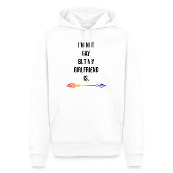 Homosexualité Not Gay LGBT Arc-en-ciel LGBTQ - Sweat à capuche Premium bio Homme - blanc - Devant - Nico (187cm)