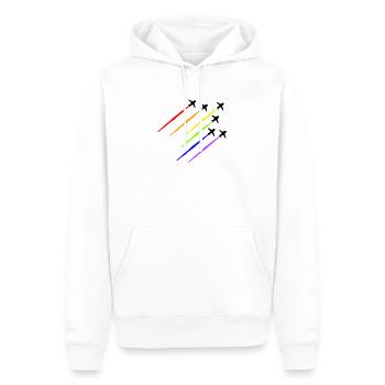 Arc-en-ciel Avion - Sweat à capuche Premium bio Homme - blanc - Devant - Nico (187cm)