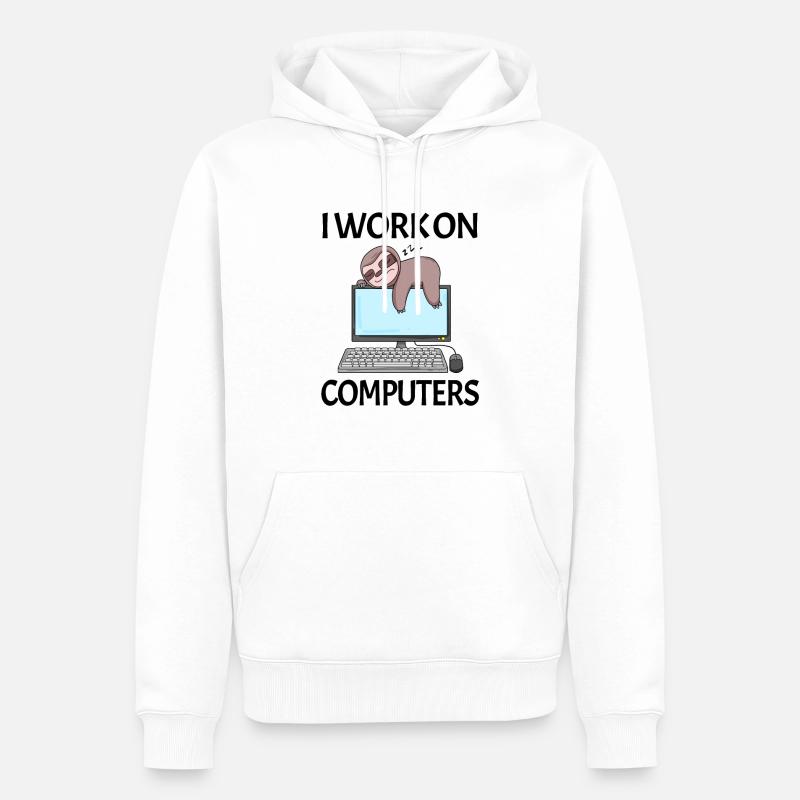 Computer Nerd Programmeur Homme Cadeau - Sweat à capuche Premium bio Homme - blanc
