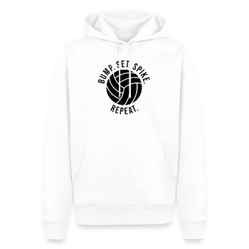 Volley ball de plage entraîneur volleyball - Sweat à capuche Premium bio Homme - blanc - Devant - Nico (187cm)