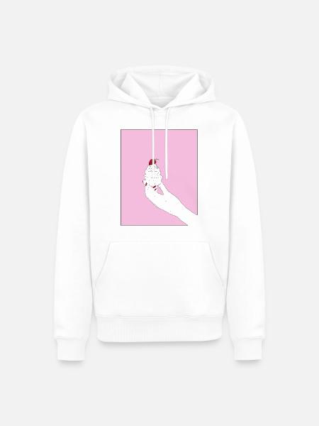 Cupcake - Männer Premium Bio Hoodie - Weiß
