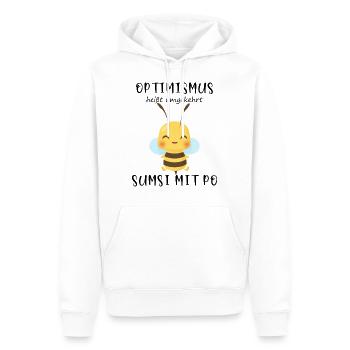 Biene Optimismus Sumsi mit Po - Männer Premium Bio Hoodie - Weiß - Vorne - Nico (187cm)