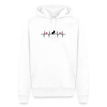 grossesse enceinte heartbeat herzschlag - Sweat à capuche Premium bio Homme - blanc - Devant - Nico (187cm)