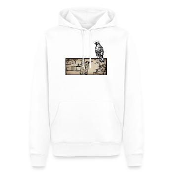 Dark Academia Esthétique Raven Crow Soft Grunge - Sweat à capuche Premium bio Homme - blanc - Devant - Nico (187cm)