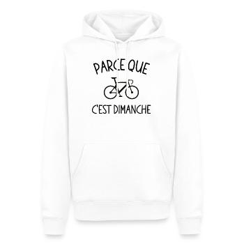 Parce que c'est dimanche sport vélo cyclisme - Sweat à capuche Premium bio Homme - blanc - Devant - Nico (187cm)
