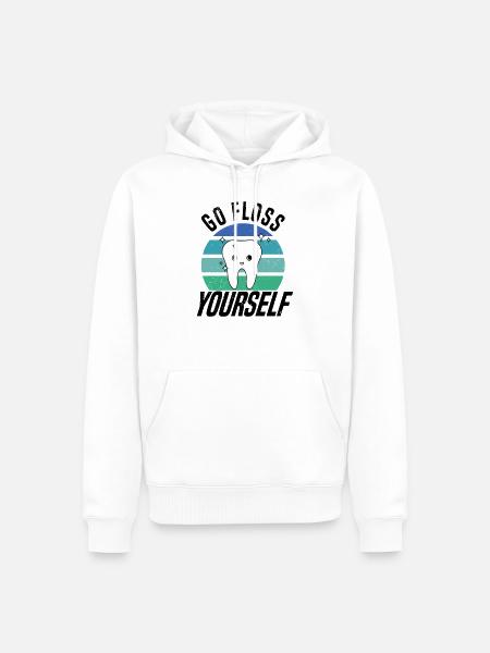 Dentist Dental Technician Retro Dental Assistant Tooth - Men’s Premium Organic Hoodie - white