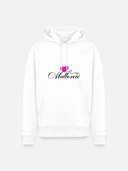 Mallorca Heart Love - Men’s Premium Organic Hoodie - white