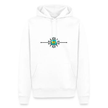 Computer Chip Digital Sensor - Männer Premium Bio Hoodie - Weiß - Vorne - Nico (187cm)
