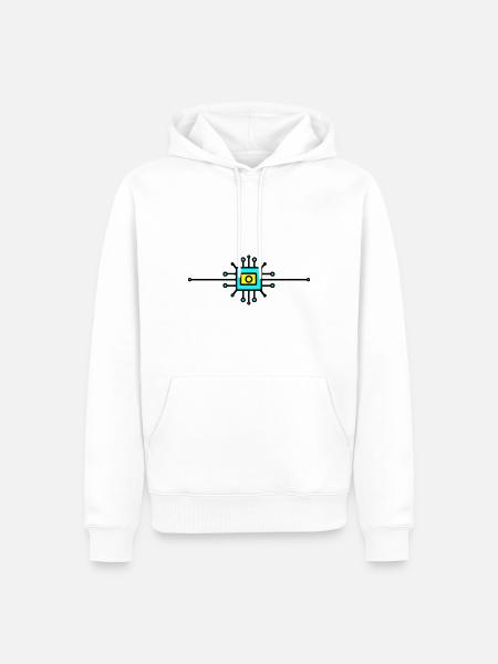 Computer Chip Digital Sensor - Men’s Premium Organic Hoodie - white