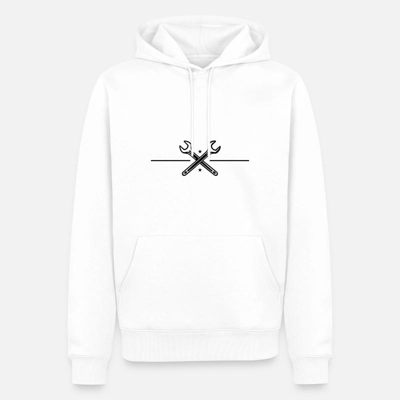 Icône de clé à molette - Sweat à capuche Premium bio Homme - blanc