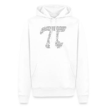 Pi - Men’s Premium Organic Hoodie - white - Front - Nico (187cm)