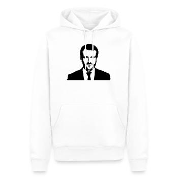 Macron Président  - Sweat à capuche Premium bio Homme - blanc - Devant - Nico (187cm)
