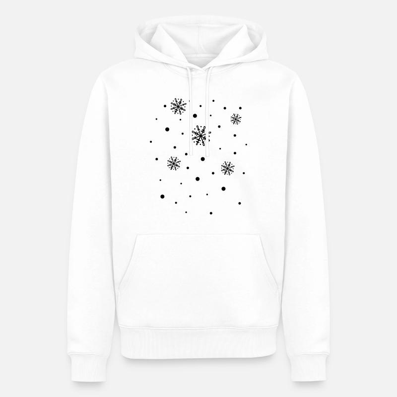 Flocons de neige, les flocons de neige - Sweat à capuche Premium bio Homme - blanc