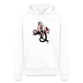 Magnifique sirène noire assise dans un arbre - Sweat à capuche Premium bio Homme - blanc - Devant - Nico (187cm)