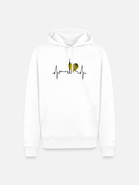 Dortmund Herzschlag Ruhrpott Schwarz Gelb Stadion - Männer Premium Bio Hoodie - Weiß