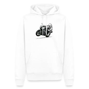 motorcycle - Sweat à capuche Premium bio Homme - blanc - Devant - Nico (187cm)