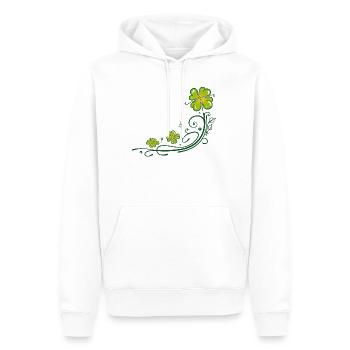 St. Patricks Day. Trèfle à quatre feuilles. - Sweat à capuche Premium bio Homme - blanc - Devant - Nico (187cm)