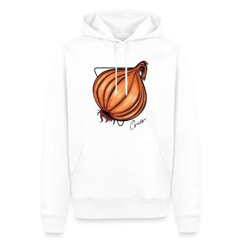 Art vectoriel oignon orange - Sweat à capuche Premium bio Homme - blanc - Devant - Nico (187cm)