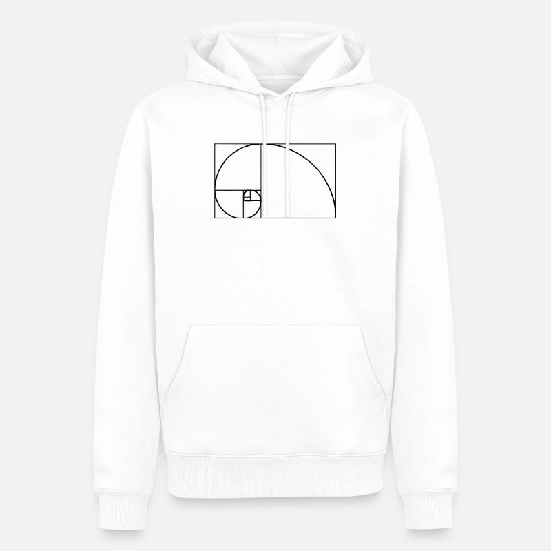 Fibonacci Tshirt - Männer Premium Bio Hoodie - Weiß