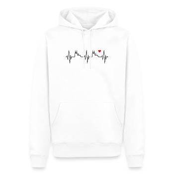 Köln Skyline Herzschlag Herz Liebe Kölsch Kölner - Männer Premium Bio Hoodie - Weiß - Vorne - Nico (187cm)