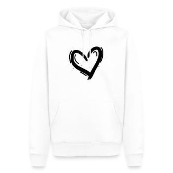 Coeur Noir - Sweat à capuche Premium bio Homme - blanc - Devant - Nico (187cm)