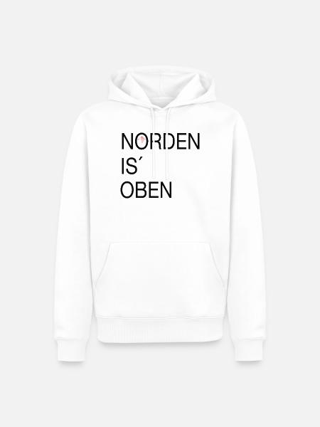 Norden is oben - Männer Premium Bio Hoodie - Weiß