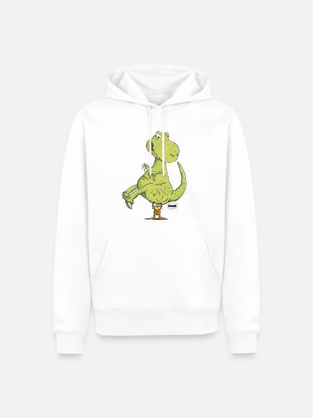 Waches Faultier I Dinosaurier I Dino T-Rex I Fun - Männer Premium Bio Hoodie - Weiß