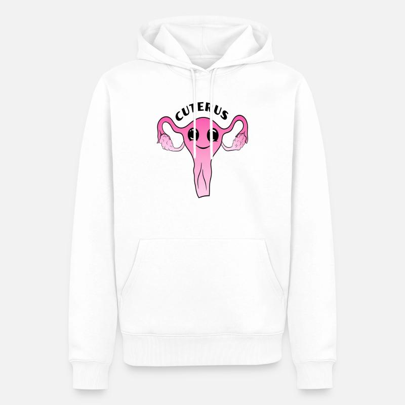 Utérus mignon mignon - Sweat à capuche Premium bio Homme - blanc