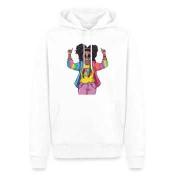 Conception colorée de l’amitié arc-en-ciel - Sweat à capuche Premium bio Homme - blanc - Devant - Nico (187cm)